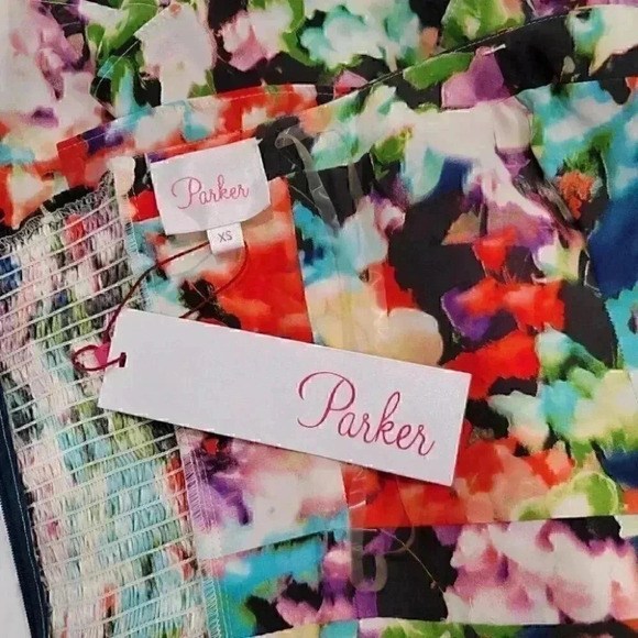 Parker Lily Secret Garden Women's 100% Silk Strapless Dress - Picture 6 of 13